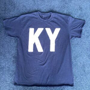 Blue T-shirt With White KY Logo - See Measurements for Size Estimate